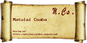 Matulai Csaba névjegykártya
